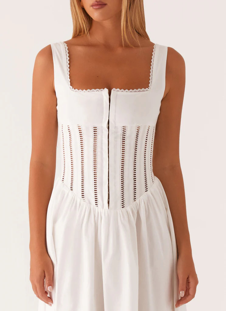 Waiting On You Midi Dress - White | Peppermayo (Global)