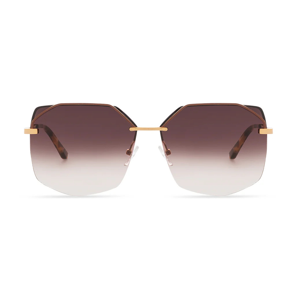 COLOR: gold   brown gradient sunglasses | DIFF Eyewear