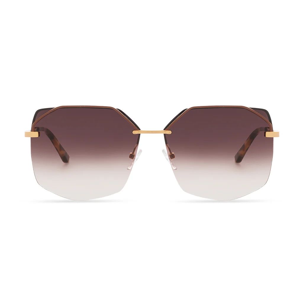 COLOR: gold   brown gradient sunglasses | DIFF Eyewear
