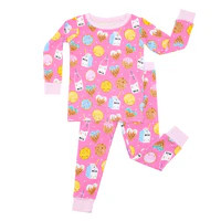 Pink Cookies & Milk Two-Piece Bamboo Viscose Pajama Set | Little Sleepies