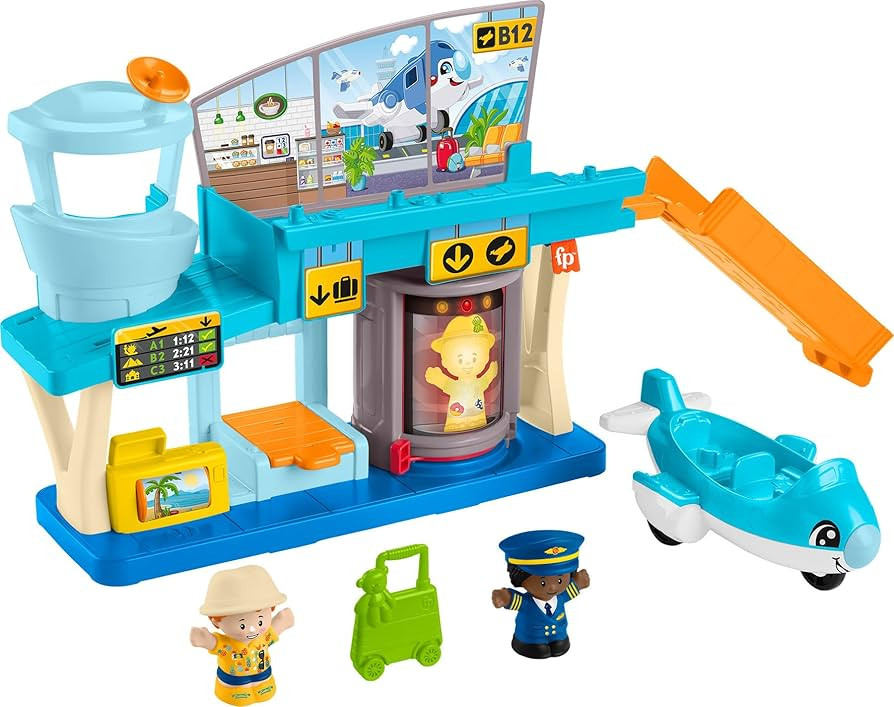 Fisher-Price Little People Toddler Toy Everyday Adventures Airport Playset with Airplane for Pres... | Amazon (US)