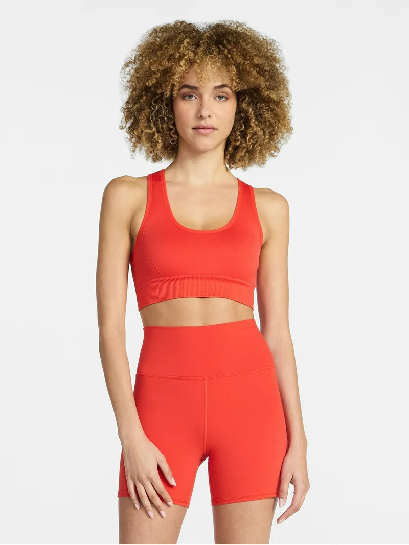 Avia Women's Medium Support Seamless Racerback Sports Bra, Sizes S-XXXL | Walmart (US)