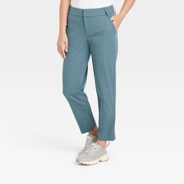 Women's Mid-Rise Slim Straight Fit Side Split Trousers - A New Day™ | Target