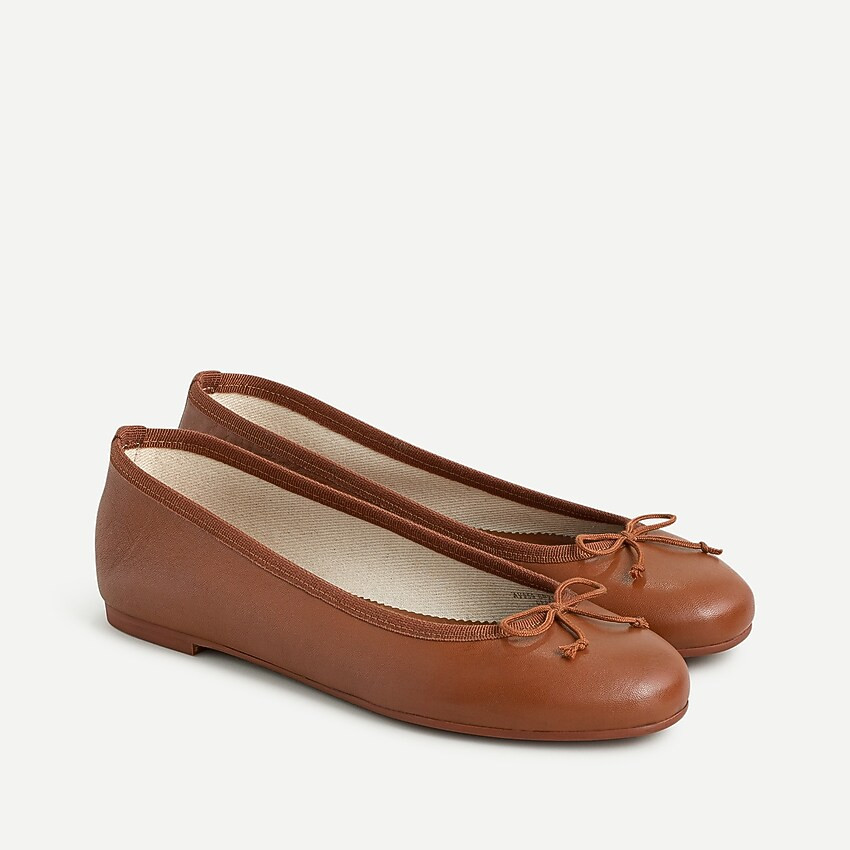 Classic unstructured leather ballet flats | J. Crew US