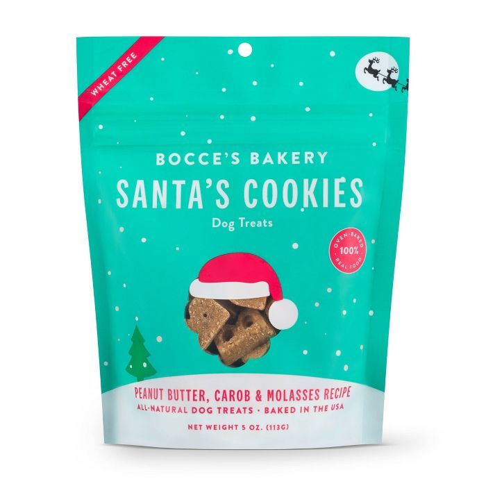 Bocce's Bakery Santa's Cookies Dog Treats - Peanut Butter & Molasses - 5oz | Target