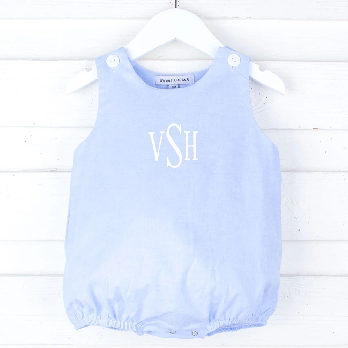 Blue Chambray Boy Bubble | Classic Whimsy