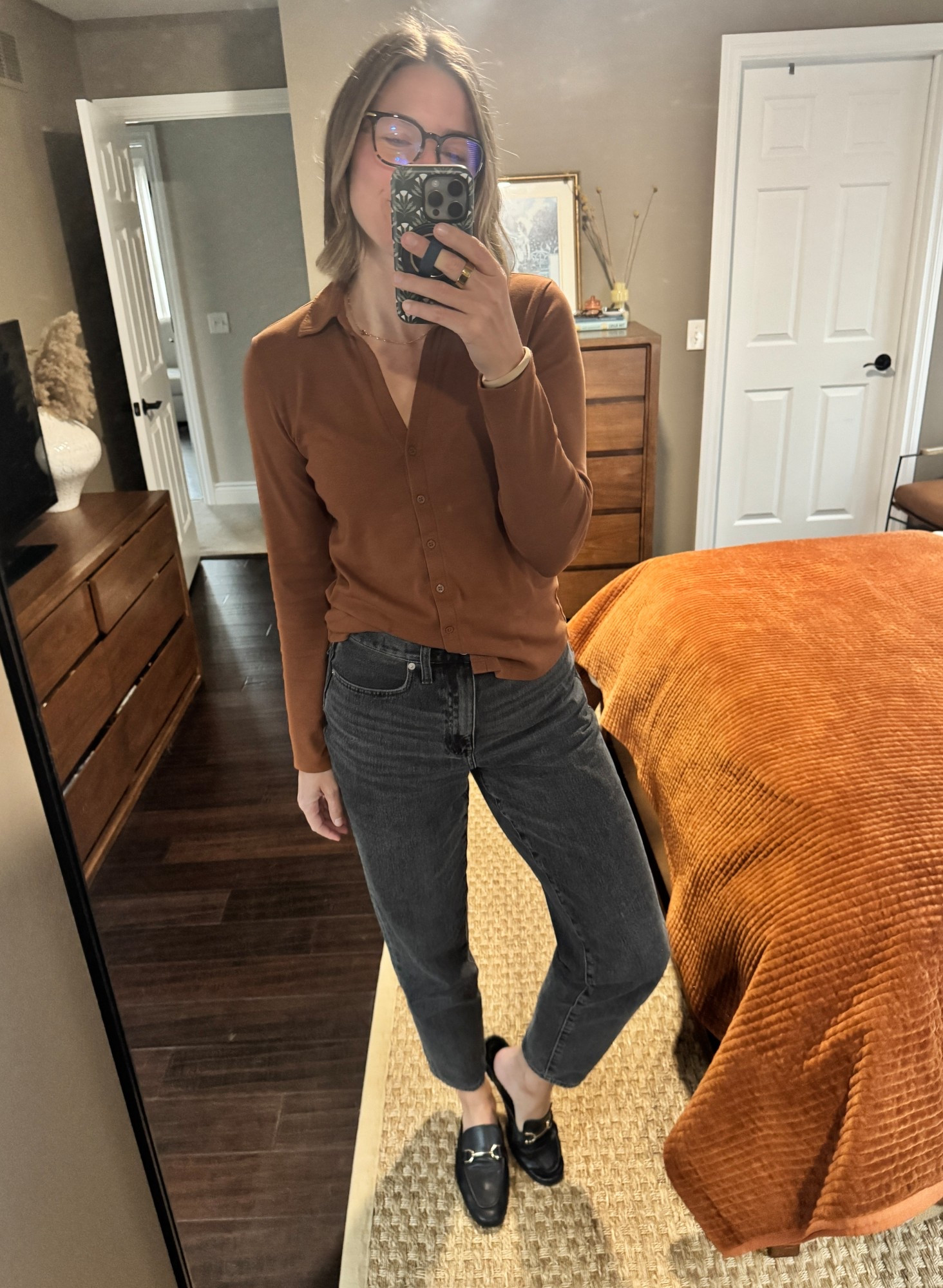 Teacher ootd! Top not available in this rust but they have 3 other colors & less than $25! These mules are comfy and so great for work, TTS. 

#LTKootd #LTKdayinmylife