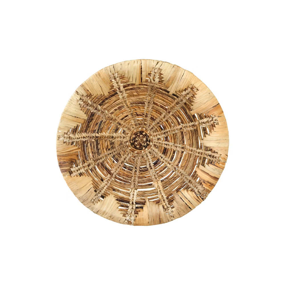 27.5"" Round Handwoven Banana Bark/Water Hyacinth Basket Wall Decor Brown - 3R Studios | Target