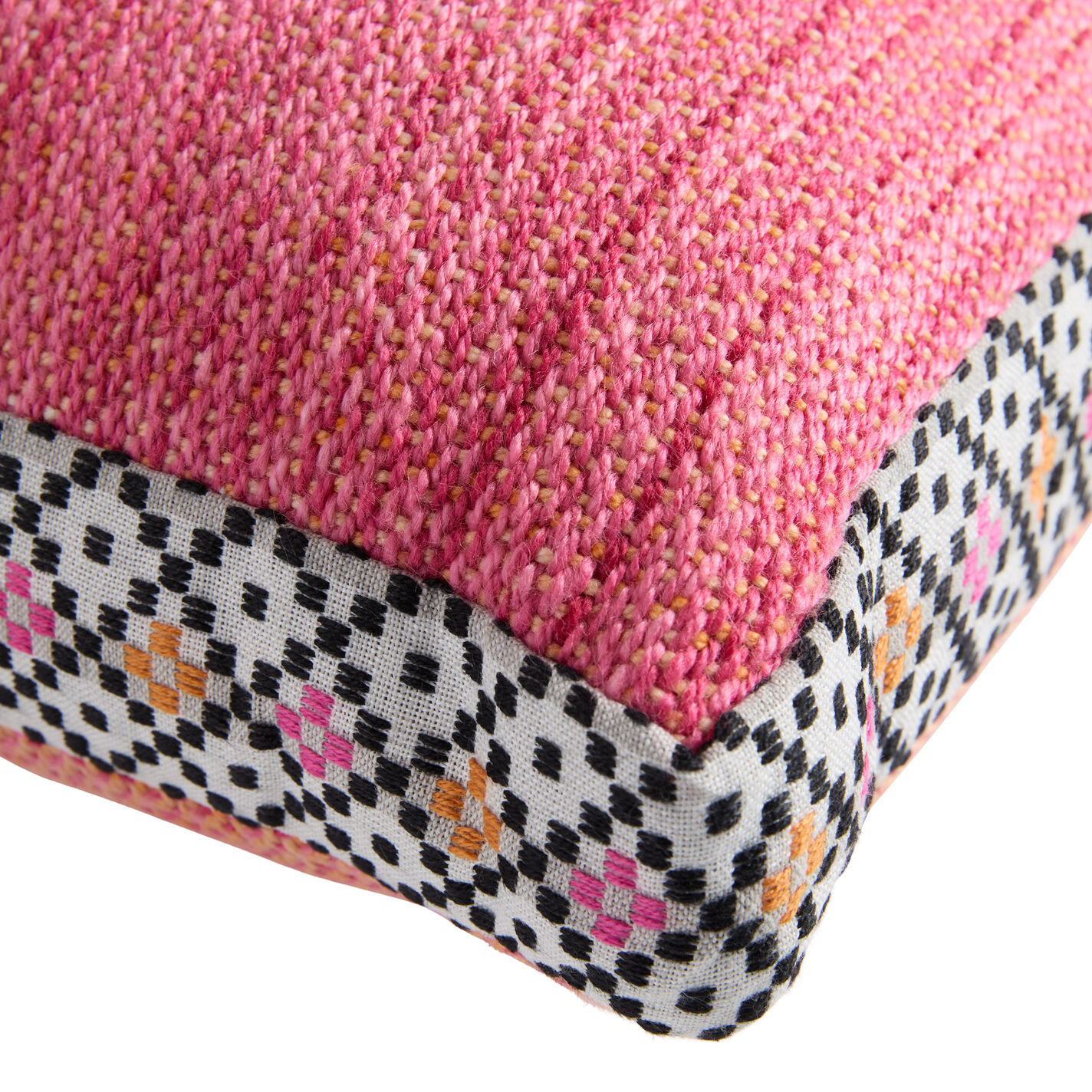 Geometric Contrast Gusset Indoor Outdoor Throw Pillow | World Market