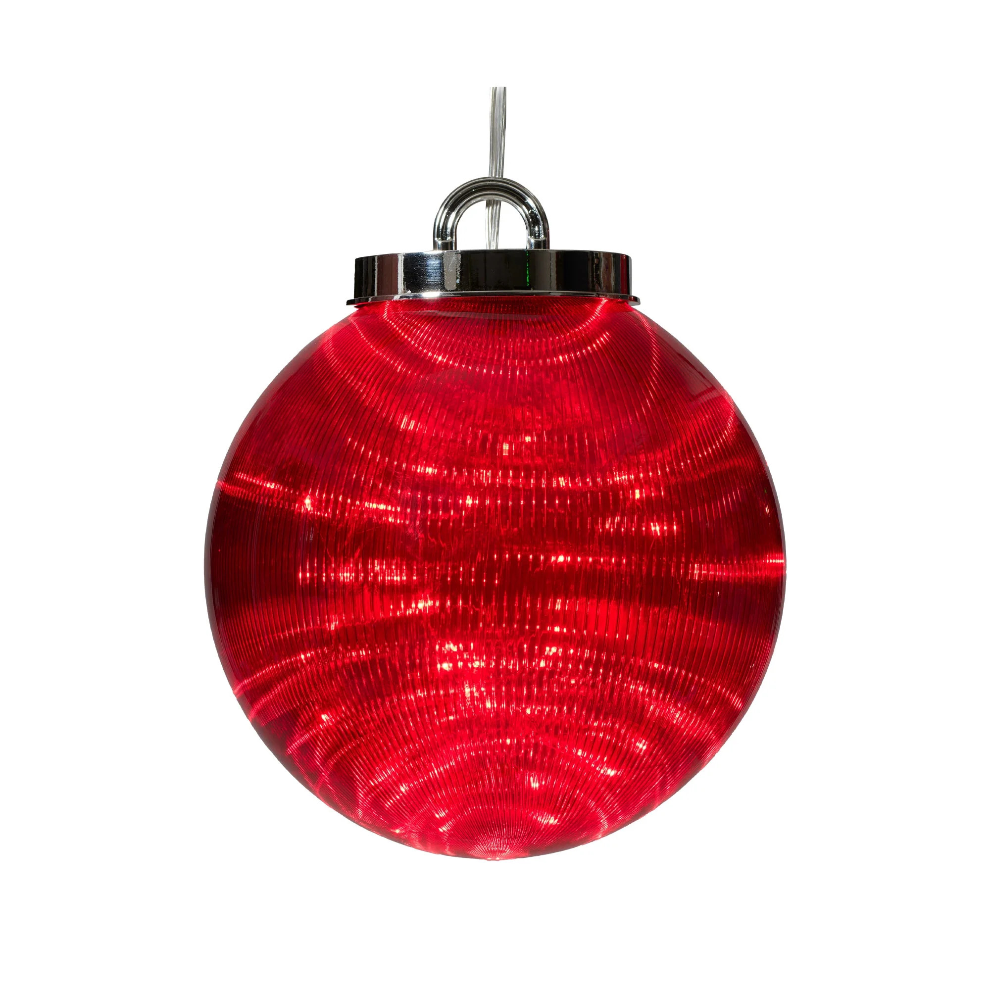 Indoor/Outdoor Light-Up 8-Function Christmas Ornament Decoration with 100 LED Lights, Red, 11.8",... | Walmart (US)
