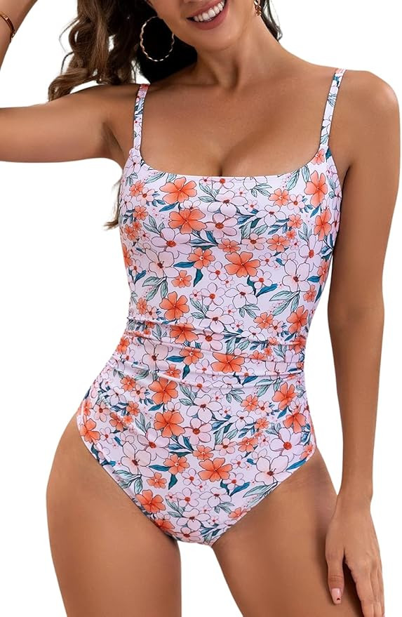 Eomenie Women's One Piece Swimsuits Tummy Control Ruched Bathing Suit 1 Piece Swimwear | Amazon (US)