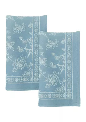 Blue and White Spring Jacquard Napkins - Set of 2 | Belk