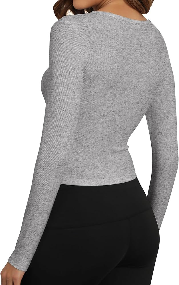 Artfish Women's Casual Basic Ribbed T-Shirts Slim Fitted Boat Neck Long Sleeve Crop Top | Amazon (US)