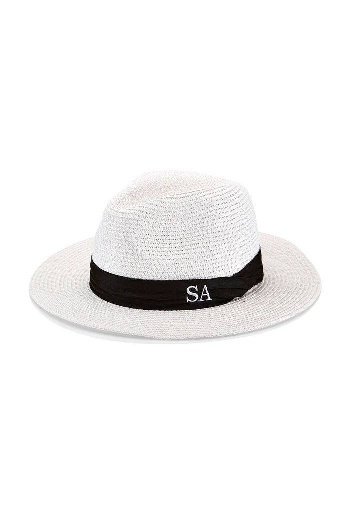 Personalised Straw Fedora Hat - White | HA Designs