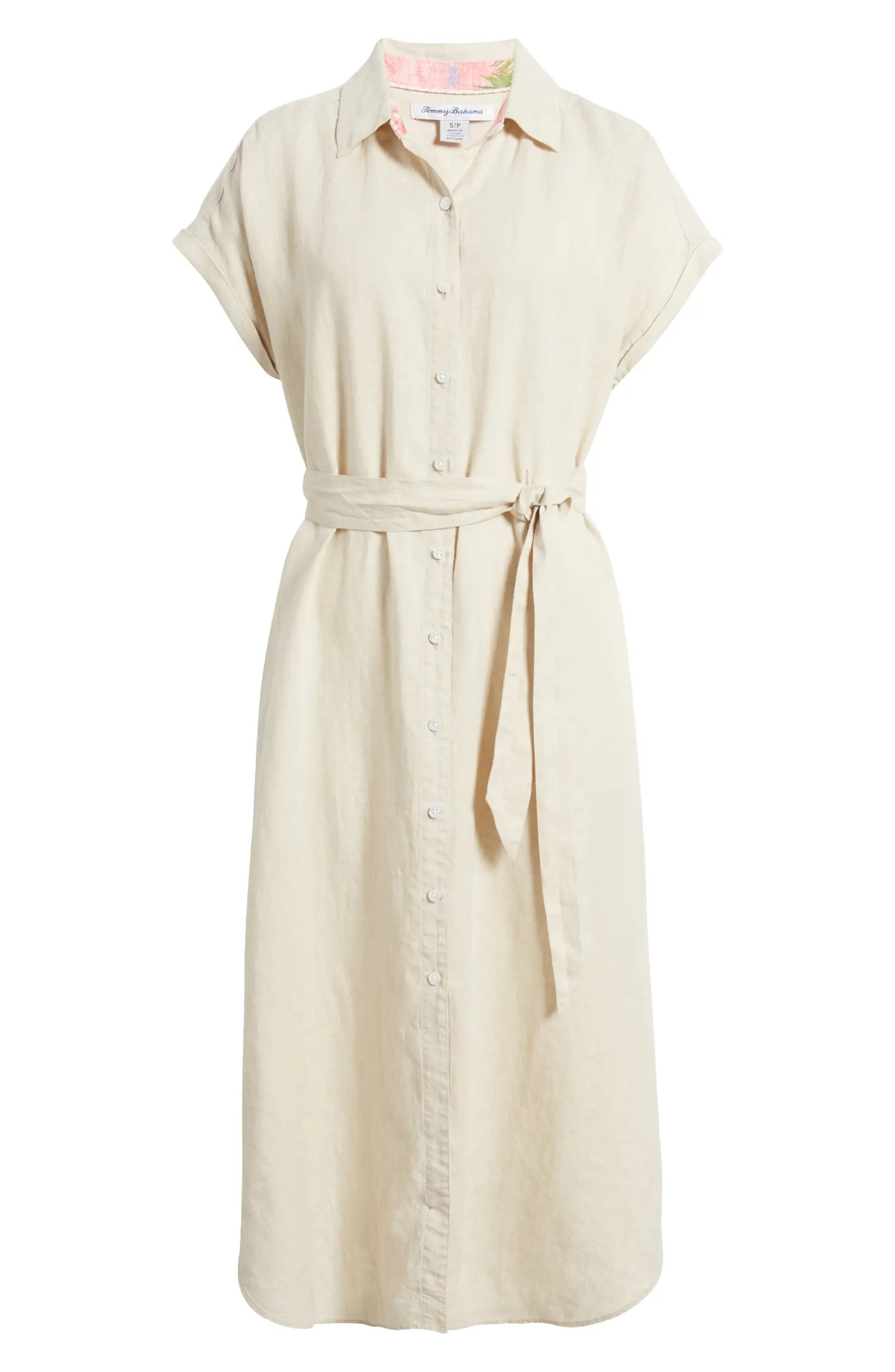 Coastalina Linen Midi Shirtdress | Nordstrom