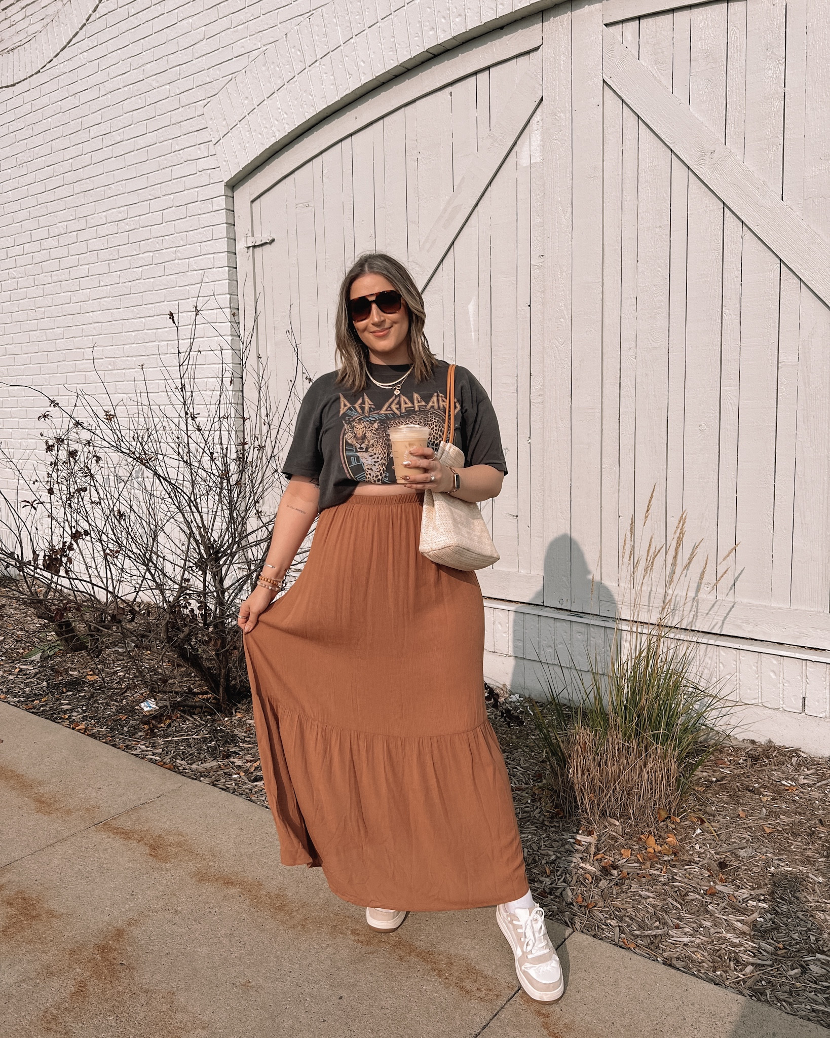 Early fall outfit - brown tiered maxi skirt & oversized graphic tee

Midsize fall outfits, fall fashion trends


#LTKstyletip #LTKmidsize #LTKSeasonal