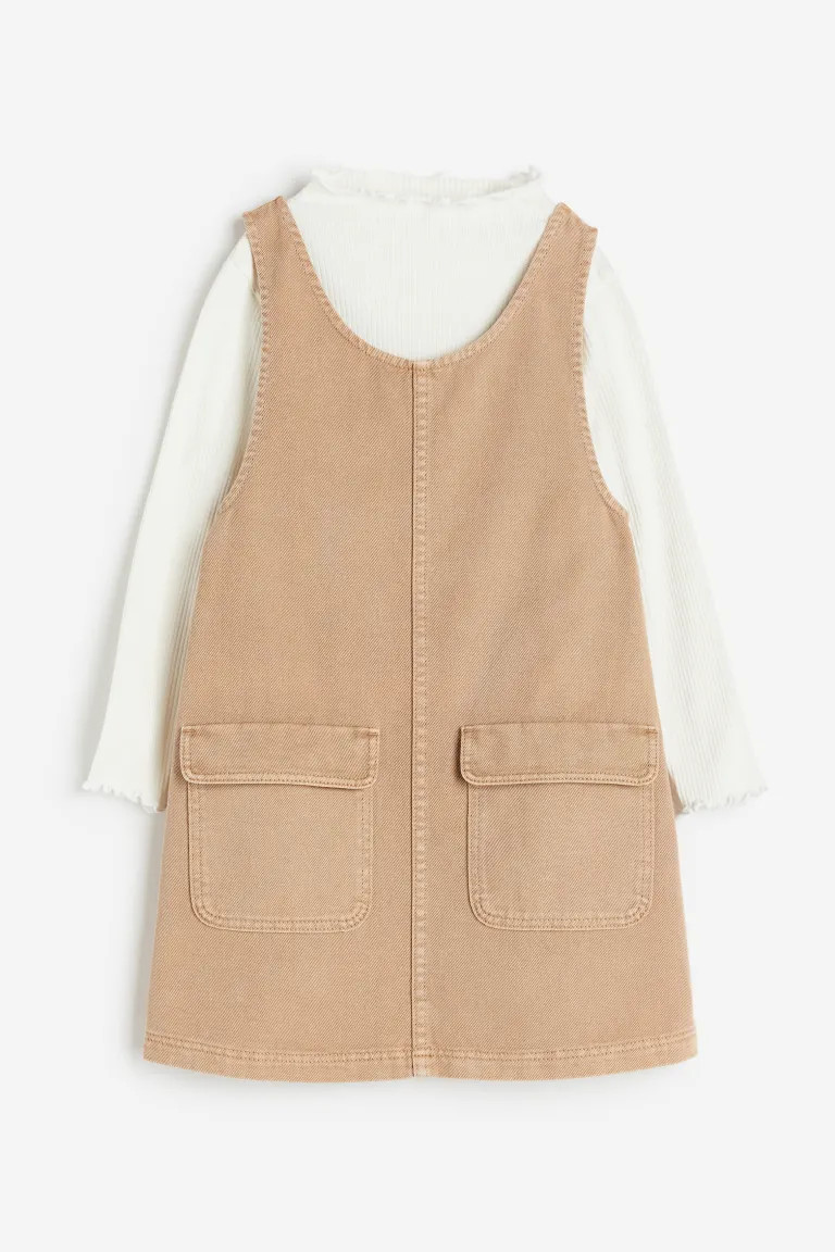 2-piece Top and Dress Set - Dark gray/floral - Kids | H&M US | H&M (US + CA)