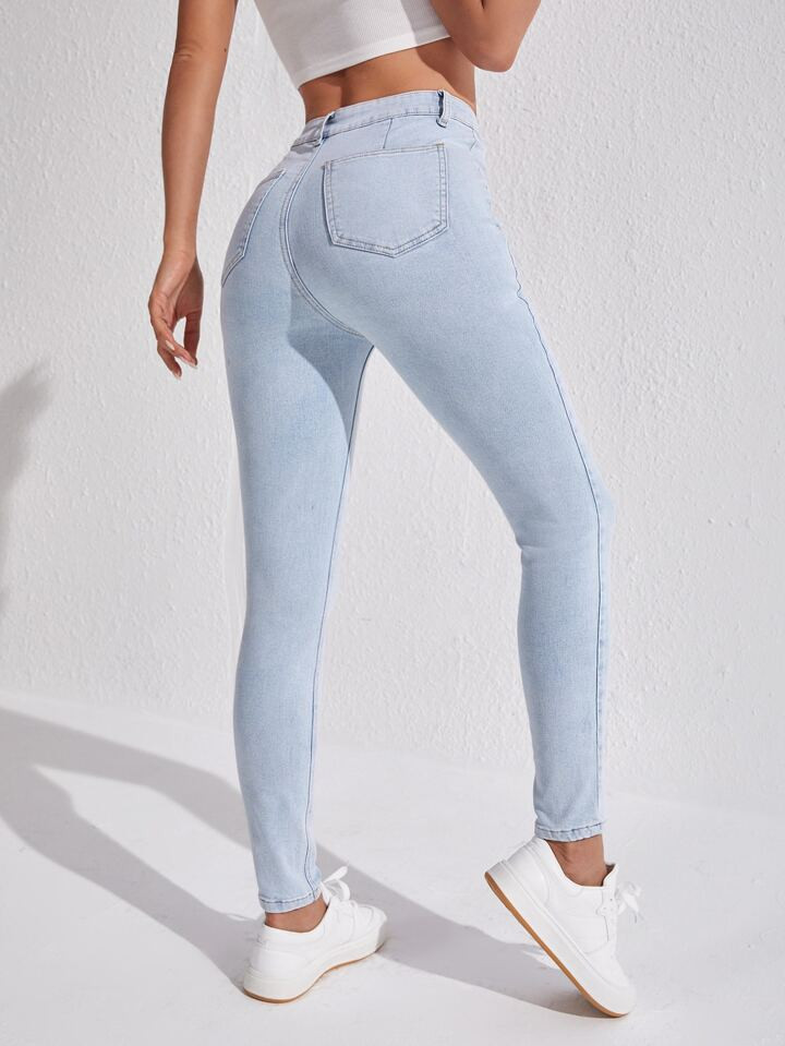 SHEIN SXY High Waist Skinny Jeans | SHEIN
