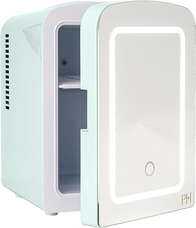 Paris Hilton Mini Refrigerator and Personal Beauty Fridge, Mirrored Door with Dimmable LED Light,... | Amazon (US)