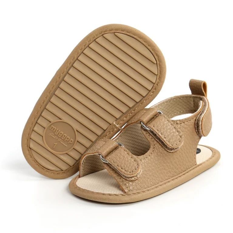 0-18M Baby Girls Boys PU Leather Sandals Lightweight Anti-slip Summer Shoes | Walmart (US)