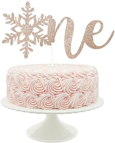 Glittery Snowflake One Cake Topper Winter Onederland Cake Topper Snowflake Cake Decorations One Cake | Amazon (US)