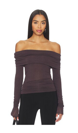 Sheer Modal Off Shoulder Long Sleeve in Phoenix | Revolve Clothing (Global)