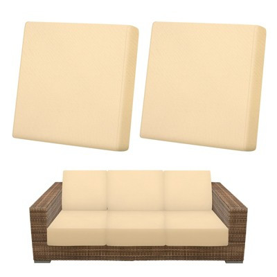 Unique Bargains Breathable Durable Machine Washable Stretch Cushion Covers Beige 2 Pcs | Target