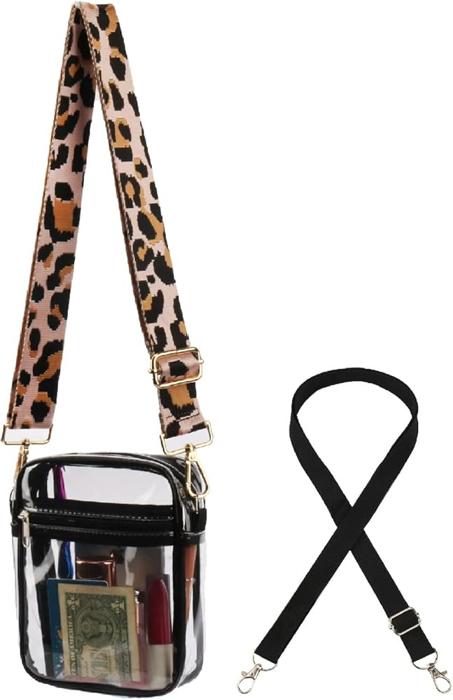 Clear Crossbody Purse Bag, Clear Bag Stadium Approved Inner Pocket for Concerts, Festivals, Sports E | Amazon (US)