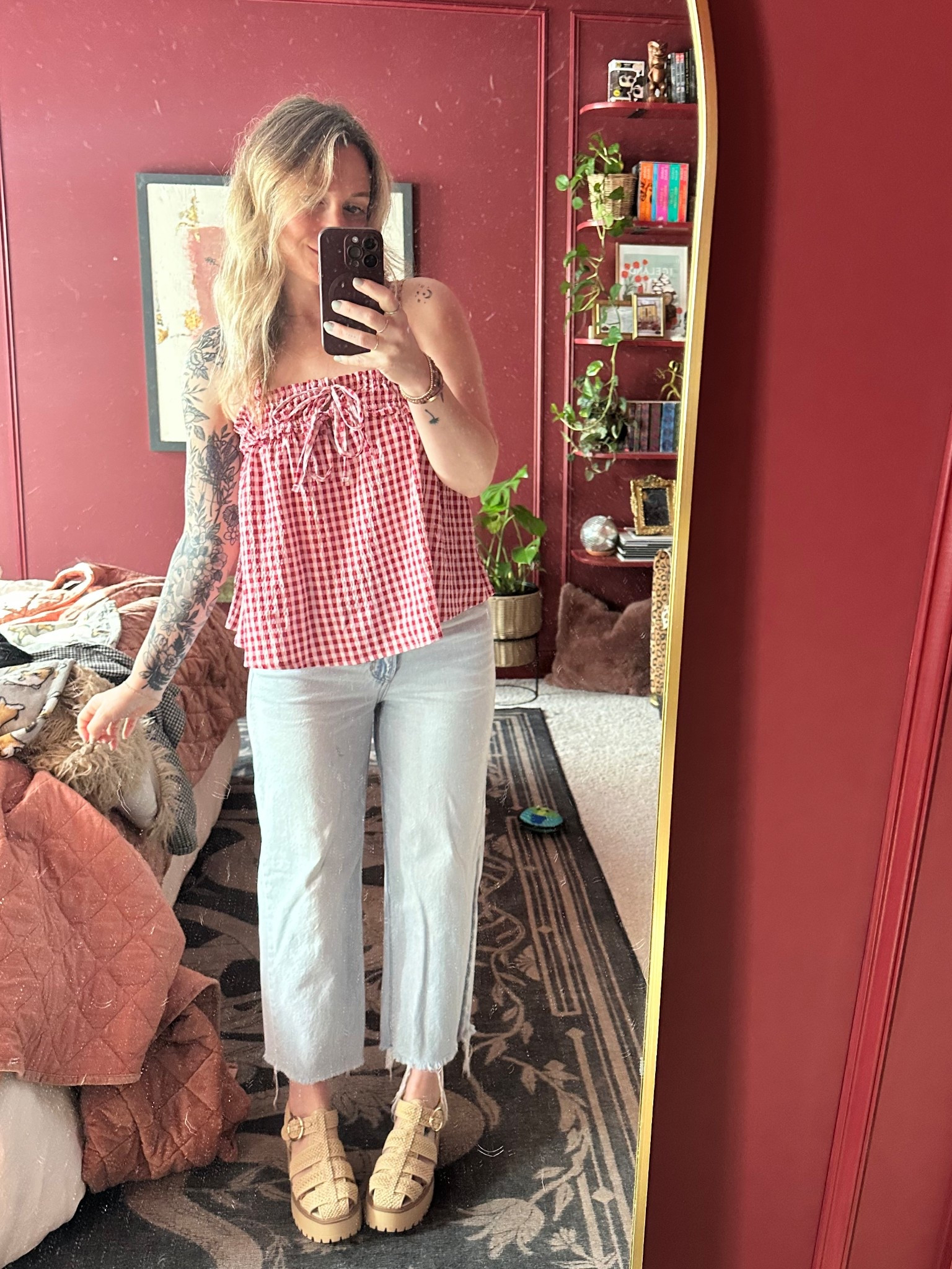 The pattern of the summer: gingham. Can’t get enough. 
Wearing a small 

#LTKSeasonal #LTKFindsUnder50 #LTKPetite