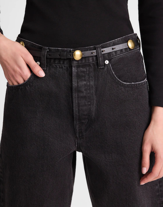 Dome-Studded Skinny Belt in Leather | Madewell
