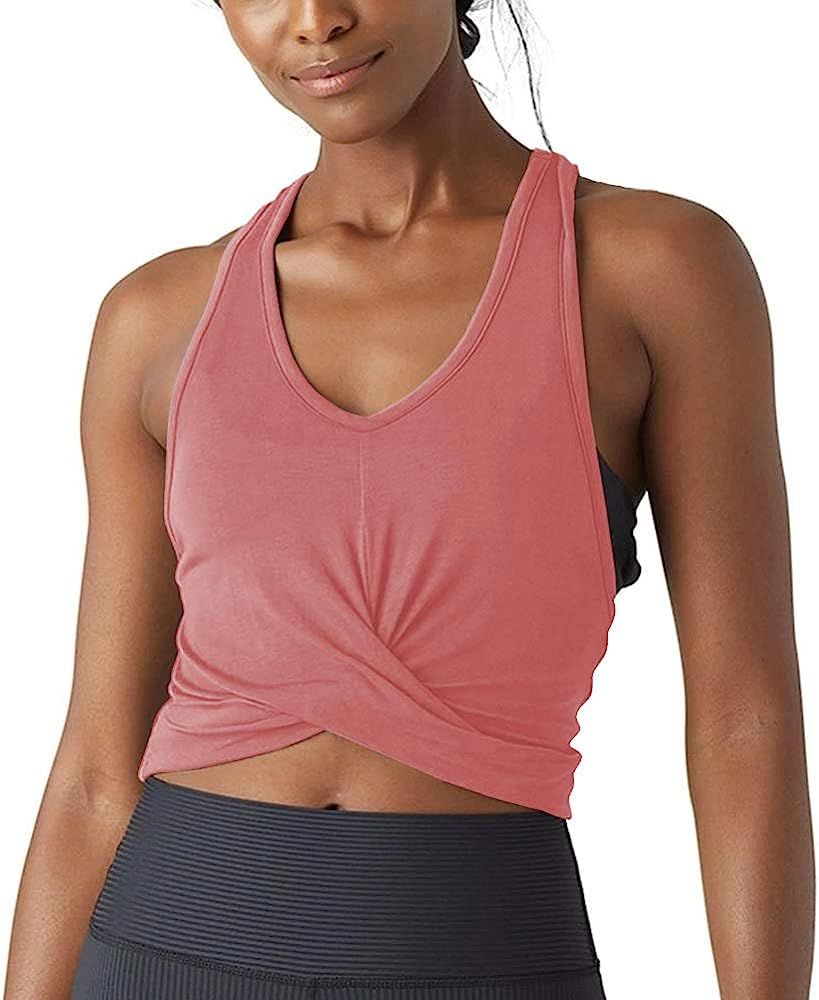 Bestisun Womens Workout Tops Loose Fit Flowy Cropped Tank Tops Athletic Shirts Racerback Crop Top... | Amazon (US)