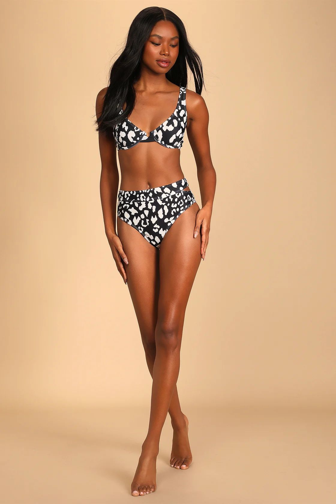 Yacht Club Black Leopard Print Cutout Bikini Bottoms | Lulus (US)