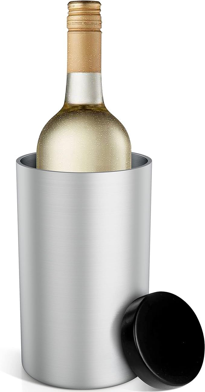 Wine Bottle Chiller, Wine Chiller Bucket with Ice Pack for 750ml White Wine Bottle or Champagne, ... | Amazon (US)