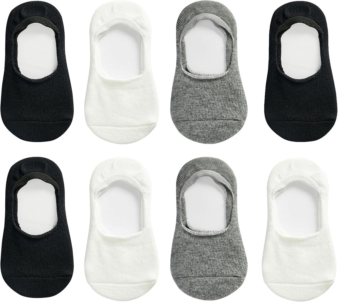 VWU Toddler Socks No Show Kids Baby Thin Cotton Socks Anti Slip Color Assorted 1-8T | Amazon (US)