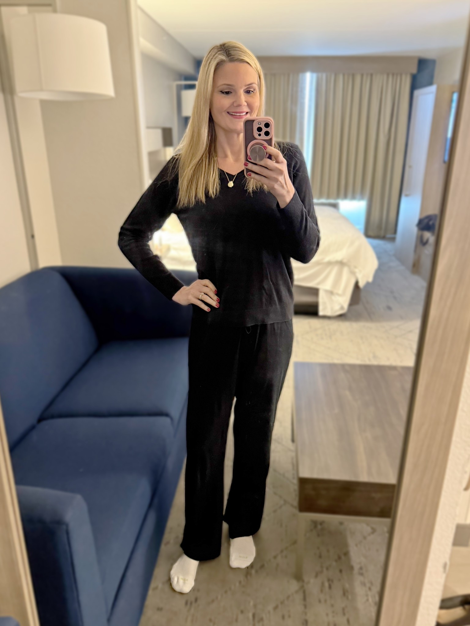 Casual, comfortable work-from-home outfit! Lounge/pajama pants in size small  

#LTKWorkwear #LTKdayinmylife #LTKootd