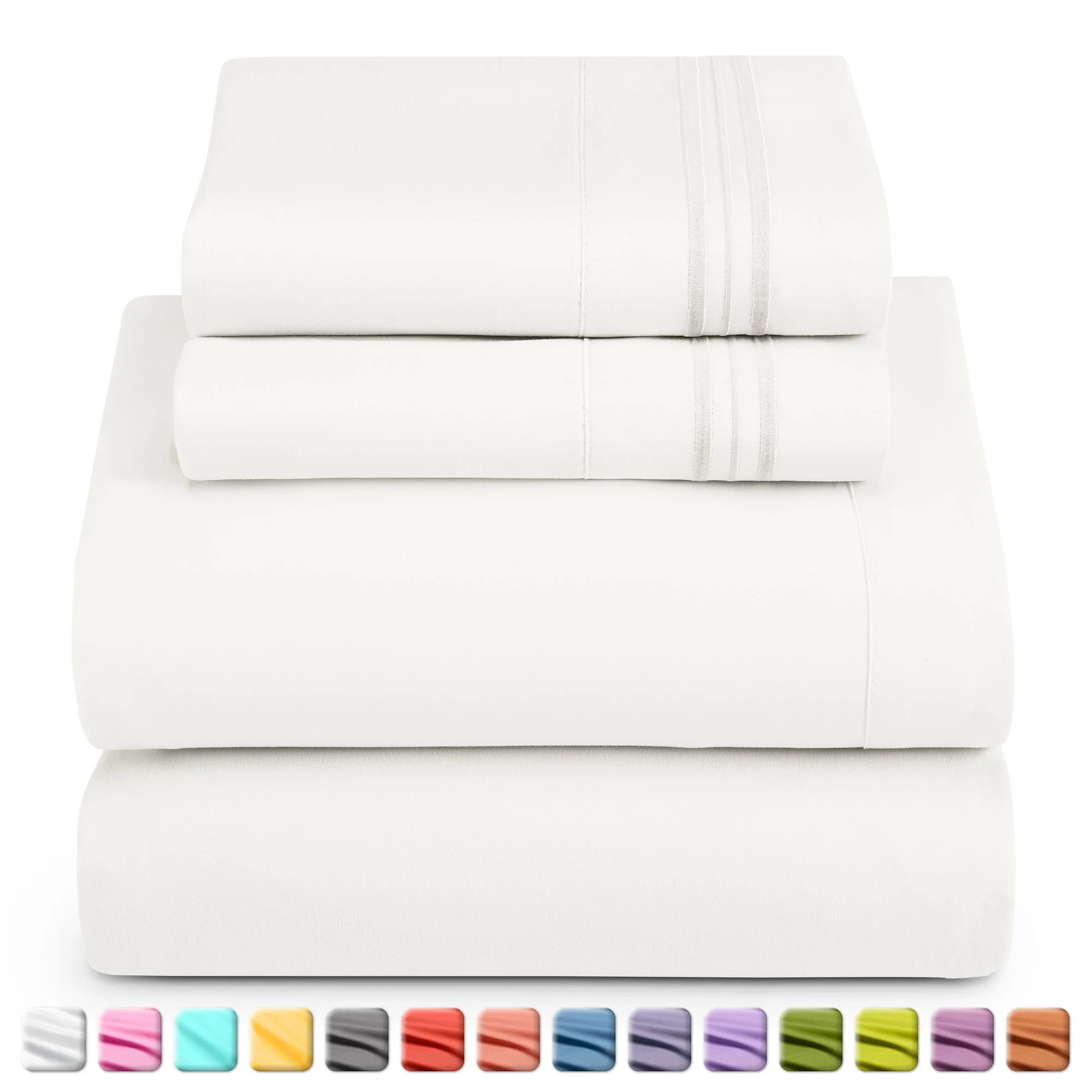 Nestl Bed Sheets Set, 1800 Series Soft Microfiber 16 Inches Deep Pocket 4 Piece Queen Sheet Set, ... | Walmart (US)