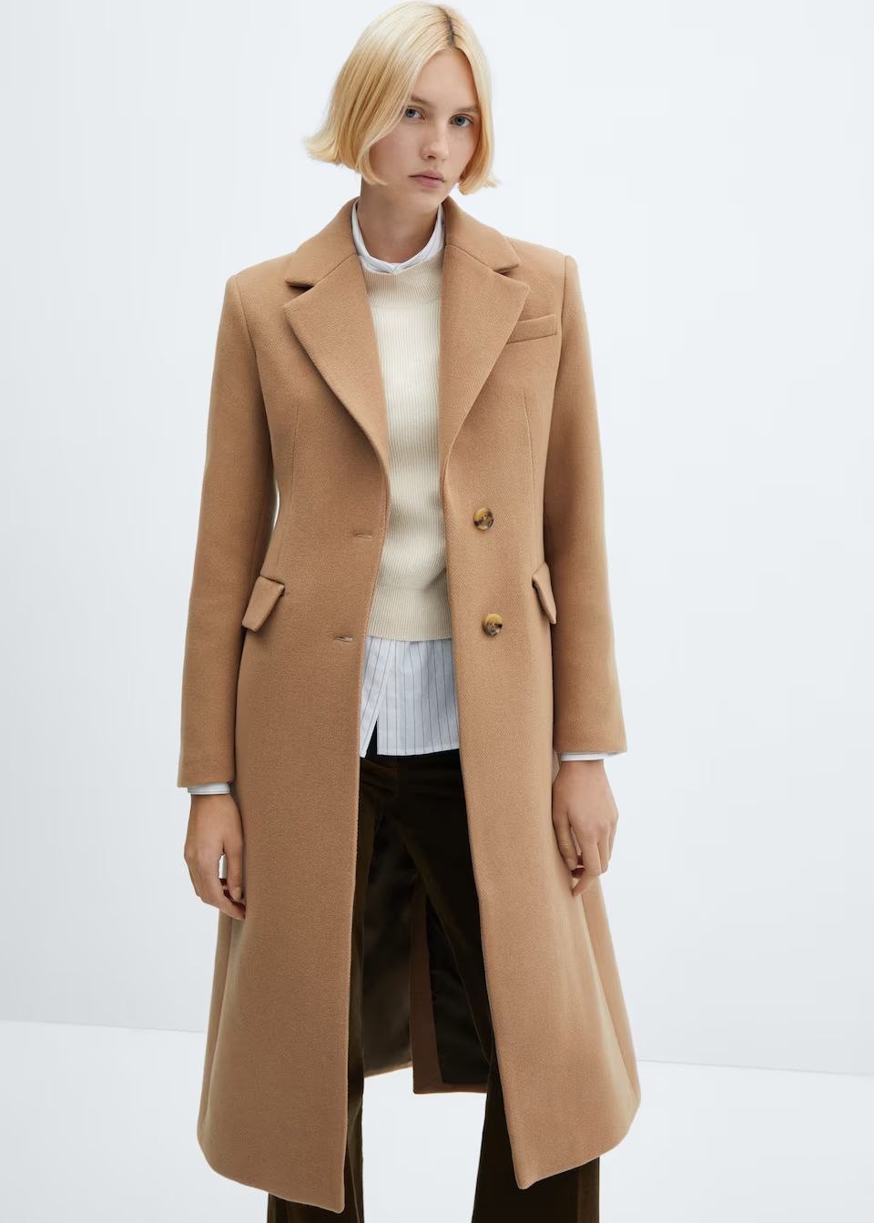 Structured wool coat -  Women | Mango USA | MANGO (US)