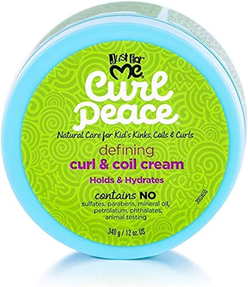 Just For Me Curl Peace Defining Curl & Coil Cream - Holds & Hydrates, Contains Flaxseed, Avocado ... | Amazon (US)