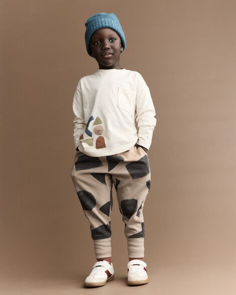 Toddler City Park™ Jogger Pant with Shapes - Khaki | Carter's Inc