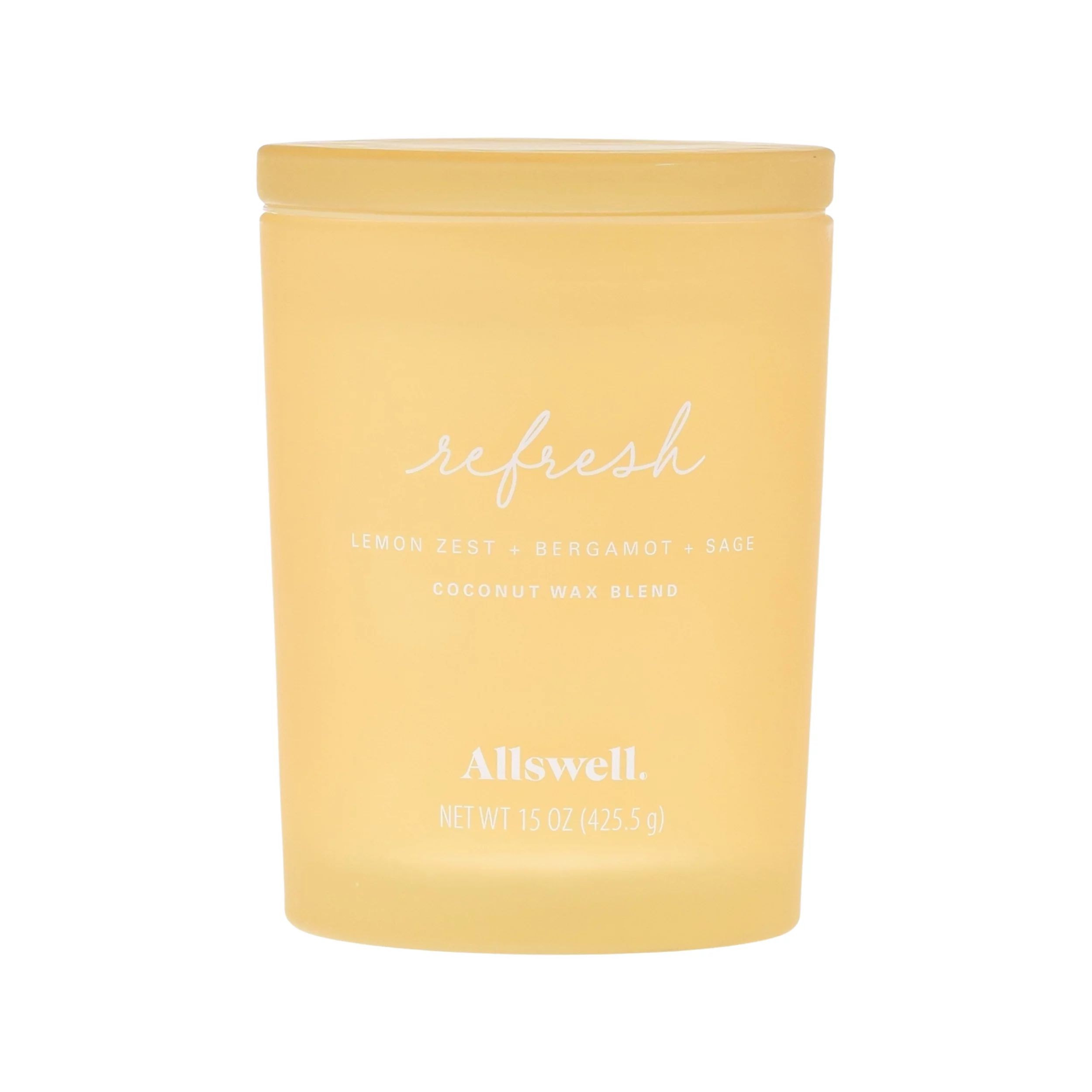 Allswell 15oz Scented 2-Wick Spa Candle - Refresh (Lemon Zest + Bergamot + Sage) | Walmart (US)