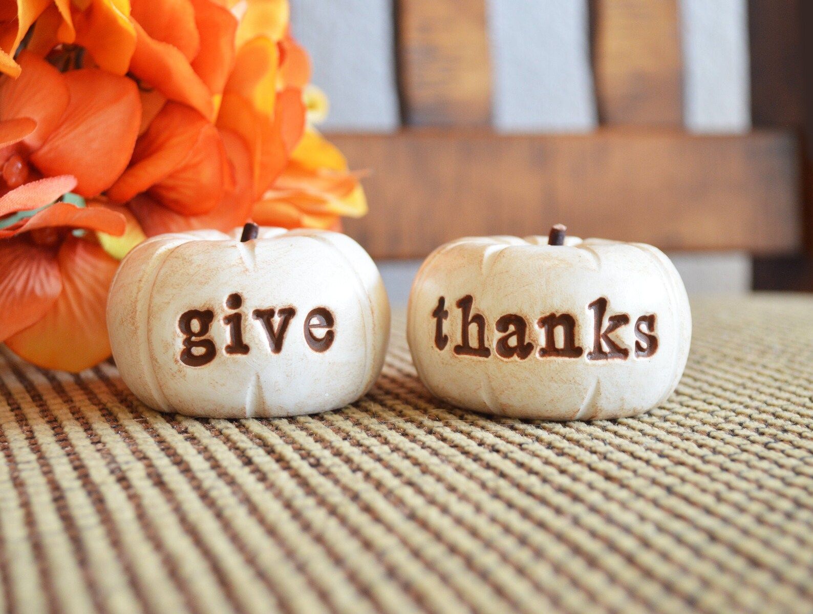 Thanksgiving give thanks pumpkins farmhouse rustic barn decor | Etsy | Etsy (US)