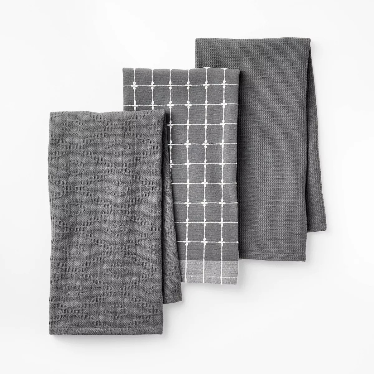 3pc Kitchen Towels Dark Gray - Figmint\u2122 | Target