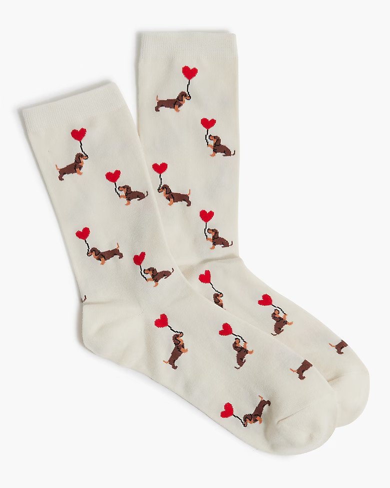 Dogs and hearts trouser socks | J.Crew Factory