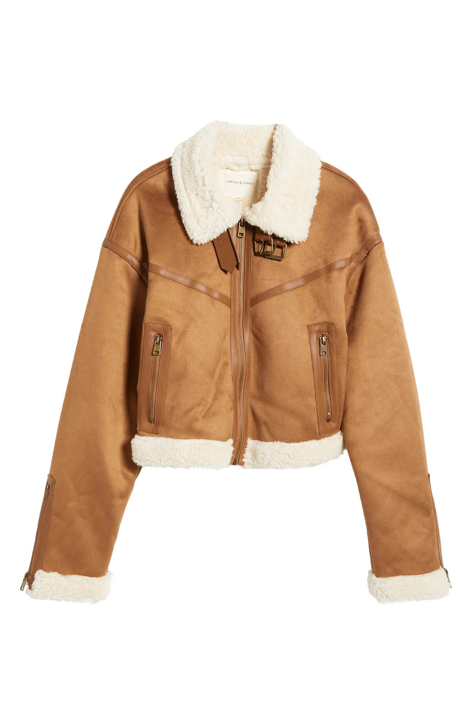 Faux Shearling Crop Jacket | Nordstrom