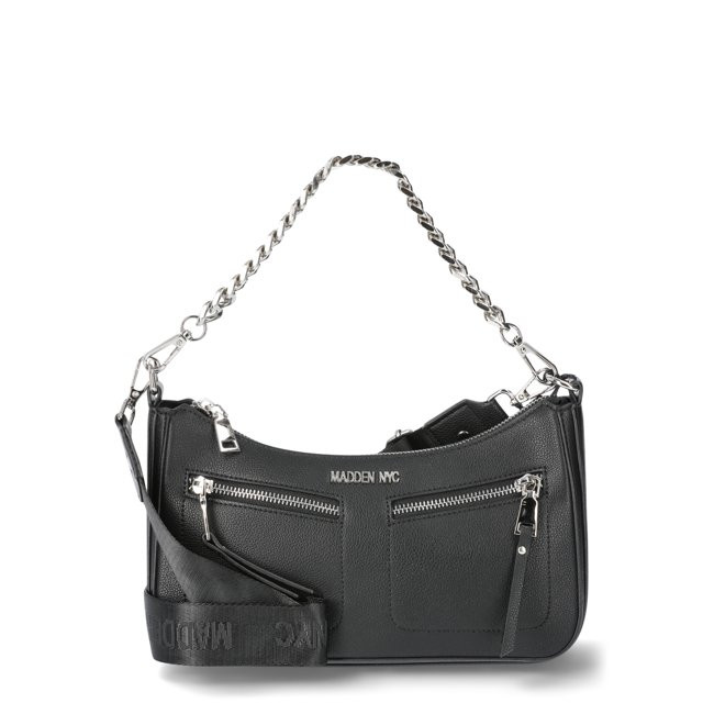 Madden NYC Women's Double Front Pocket Crossbody, Black | Walmart (US)