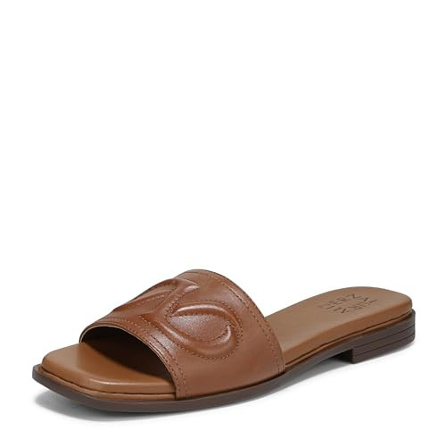 Naturalizer Womens Genevieve Slide Sandal English Tea Brown Leather 12 W | Amazon (US)