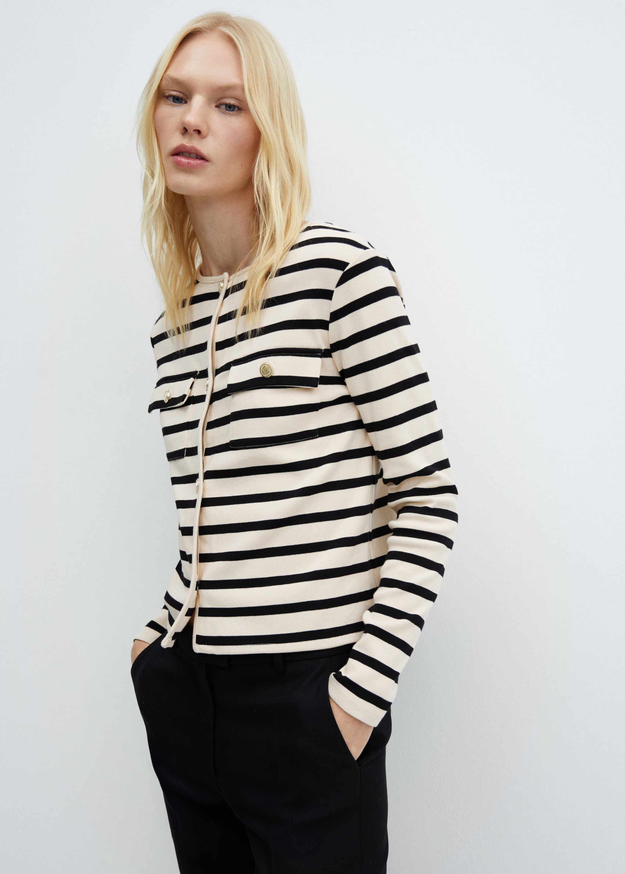 Striped cardigan with buttons | MANGO (US)