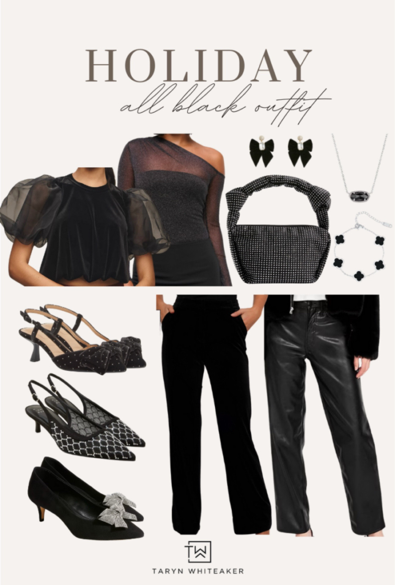 An all-black outfit is always a classic for the holidays. These pieces are chic, timeless, and easy to mix and match for any party or event. From statement tops to velvet pants, leather trousers, embellished heels, and sleek accessories, this curated collection makes dressing up feel effortless.

#LTKSeasonal #LTKHoliday #LTKgrwm