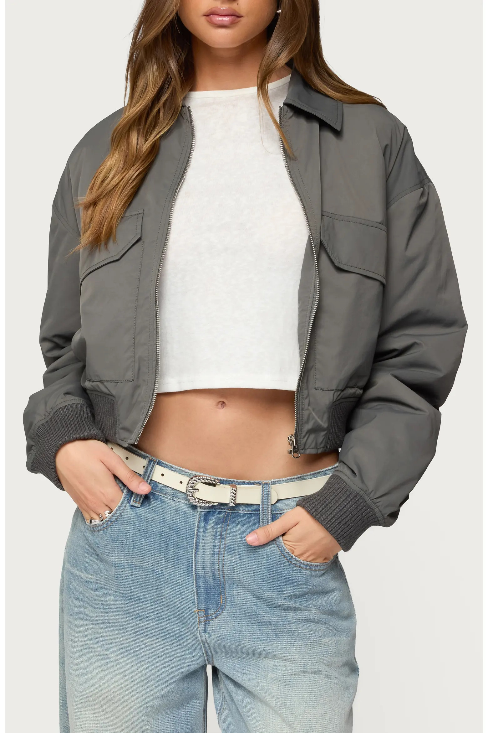 EDIKTED Dolan Oversize Ruched Sleeve Bomber (Women) | Nordstrom | Nordstrom