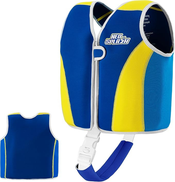 Kids Swim Vest Neoprene Swimming Aid with Adjustable Safety Strap for Age 1-3 and 3-6 | Amazon (US)